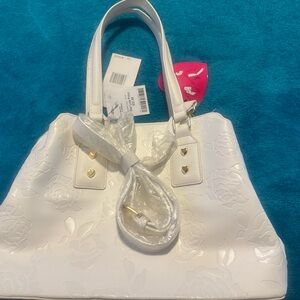 Brand New with tags white Betsy Johnson purse
